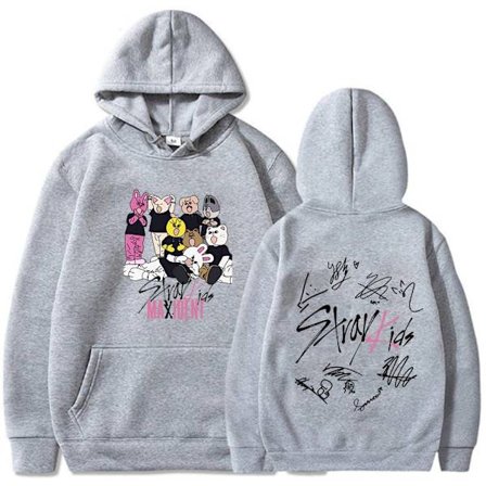 Stray Kids hættetrøje, hiphop-trøje fra Stray Kids - grå - størrelse 2XL grå