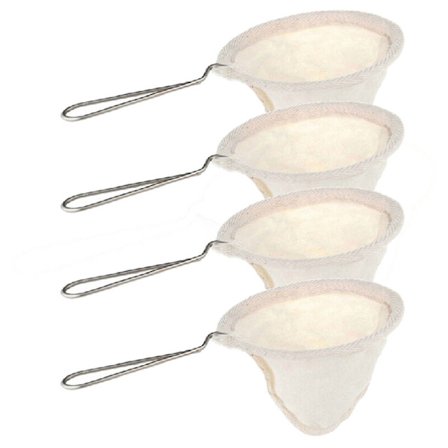 4 st Flanelltyg Kaffefilter Återanvändbara Kaffedripper Silar med Handtag Handgjorda Kaffetillbehör för Hembruk