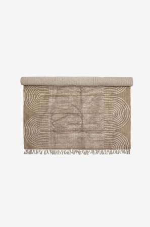 Bloomingville - Bomuldstæppe Zeynep - Brun - Bomulds- & kludetæpper - 150X215 - Fra Homeroom