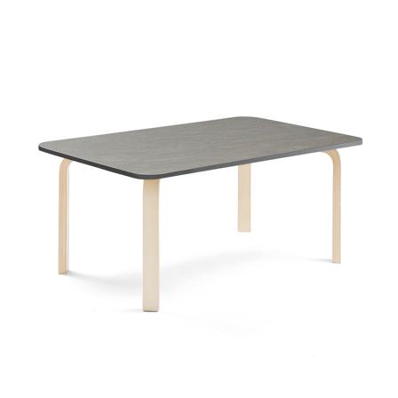 Tisch ELTON, 1200x800x530 mm, Linoleum dunkelgrau, Birke