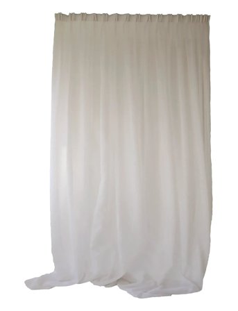 Sheer Hotel Curtain Double Width White Mimou