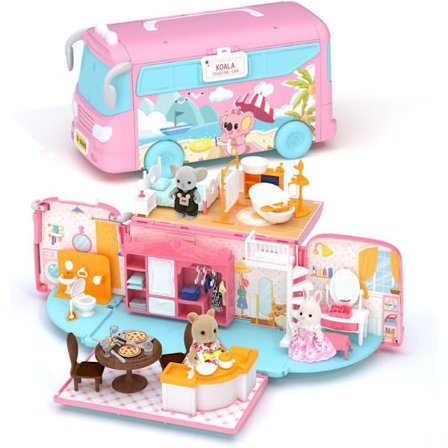 Dukkehus Legesæt, DIY Lad Som Om Bærbar Campingvogn Camper Bus Legetøjssæt Ki