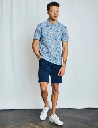 Bruun & Stengade Bs Iriomote Regular Fit Polo Shirt - Blue - S