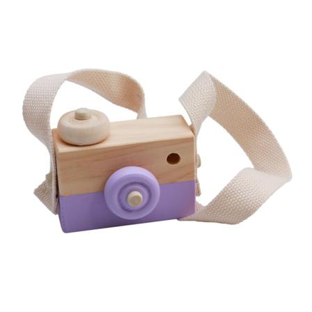 Barn Söt Mini Trä Kamera Fotografi Dekoration Baby Leksak Purple