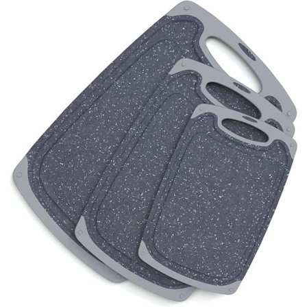 Grå - Kunstig Marmor Skærebrætter, Sæt med 3 Skærebrætter