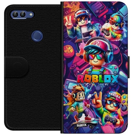 Yhteensopiva Lompakkokotelo Huawei Huawei P smart Värikäs Roblox-peliryhmä kuulokkeilla, ohjaimilla ja neonväreillä, täydellinen lapsille ja pel