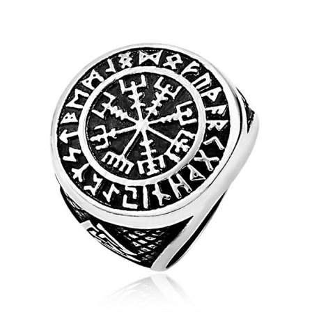Ring - Norse Mythology - Vegvisir #8 - Stainless steel