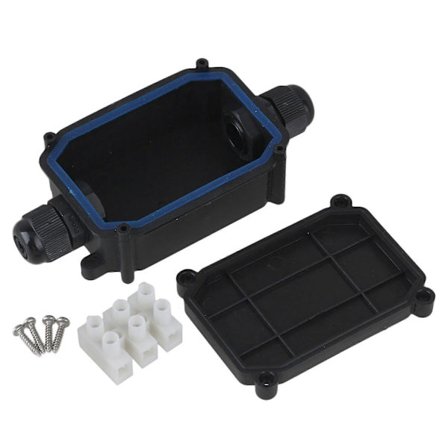 Vattentät IP66 Utomhus Kopplingsdosa i Plast med 2 Vägar & T06-3 Terminal Svart[D]