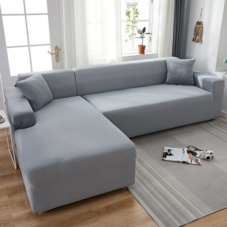 Stretch hjørnesofatrekk 2 deler, L-formet elastisk sofatrekk, vaskbart universelt sofatrekk, trekk til sofa, 145-185cm KLB