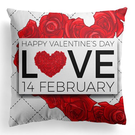 Alla hjärtans dag Kuddfodral 45x45 cm för heminredning Blomma Rött Hjärta Prydnadskuddar Dekorativa Kuddfodral Alla hjärtans dag Dekorationer