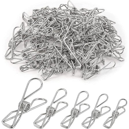 100 st klädnypor i rostfritt stål