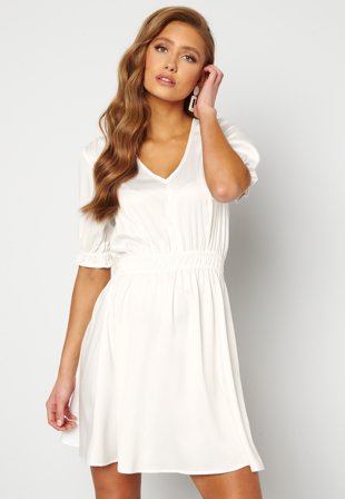 BUBBLEROOM Mayra Puff Sleeve Dress White Klær
