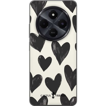 Kompatibel Mobilcover til Xiaomi Xiaomi Redmi A4 Cactus and Friends - Bold Black Love Pattern
