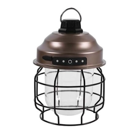 Bärbar utomhuscampinglykta med karbinhake Färg: Antik koppar