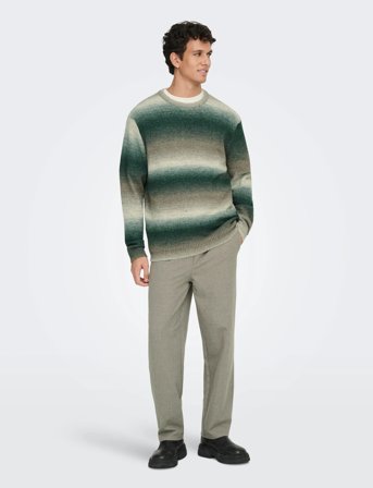ONLY & SONS Onsbertil Reg Ls Crew Knit - Green - XXL