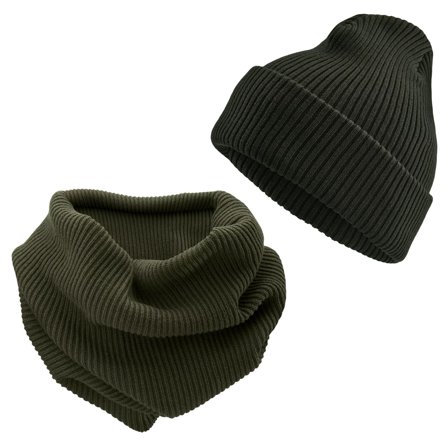 Sciarpa scaldacollo Urban Frisco e Berretto Kane Kai verde oliva per uomini - Berretti invernali