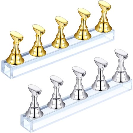 2 Sæt Akryl Negle Display Stativ Negle Tip Øvelsesholder M,ZQKLA