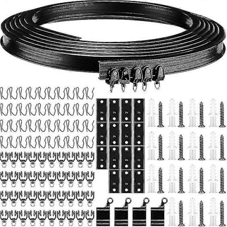 1 Meter/5 Meter Sort Bøjelig Loftskinne Gardiner Skinne Fleksibel Loftgardin