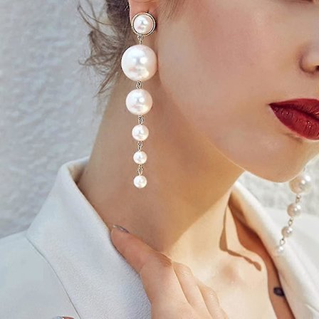 Dame øreringe perle lange hængende øreringe øreringe smykker gaver retro lang kvast perle øreringe high-end ins temperament mode