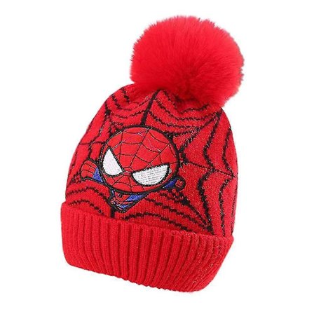 Spiderman Lue Vinter Varm Dusk Tykk Strikket Skilue For Barn Gutter -NMAOV