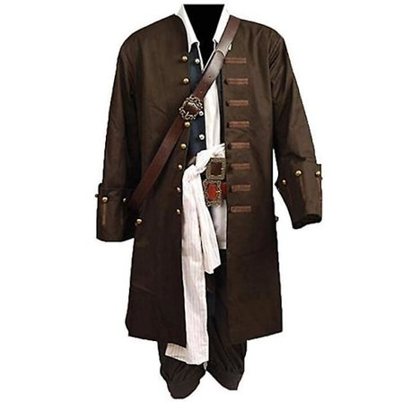 Pirates Of The Caribbean Cosplay Kostym Film Jack Sparrow Cosplay Full Set Costume Club Halloween Party Show Outfit