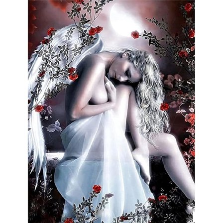 (Änglar under stjärnan) 5D Diamantmålningssatser, 30 x 40 cm DIY C