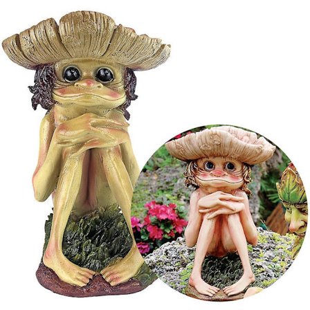 Trädgård Troll Skulptur Utomhus Gräsmatta Staty Ornament Dekorer