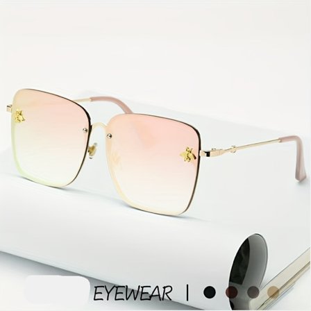 Little Bee Fashion Firkantede Metal Herre- og Dame Solbriller Universal Antikke Anti UV