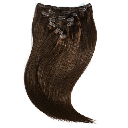 Rapunzel of Sweden Clip-on set 7 pieces 50 cm 2.3 Chocolate Brown, Hår, Børster & Accessories, Hair Extensions