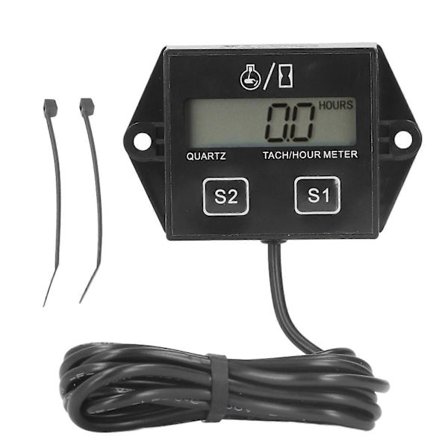 Motorsykkel Turteller Timer LCD-skjerm 2/4-takts Bensinmotor Timeteller Universal for Pickuper