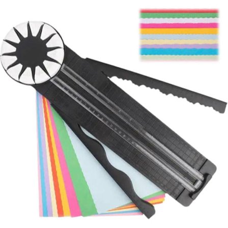 Paperiaskartelun reunaleikkuri, 12-in-1 pyörivä paperileikkuri, paperileikkuri askarteluun, monitoiminen paperinleikkuukone aaltoviivoilla askarteluun