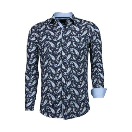 Gentile Bellini Slim fit shirt flower pattern blå, Herr, Herr, Storlek: M