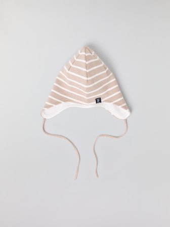 Hjelmlue fôret - 48|50 - barneklær - beige - Polarn O. Pyret