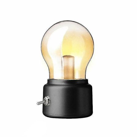 Retro LED-lampa nattlampa uppladdningsbar batterilampa bordslampa