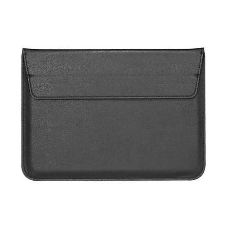 Konvolutstil PU Læder Laptop Taske Etui til MacBook Air 13,3-tommer/iPad Pro 12,9-Sort