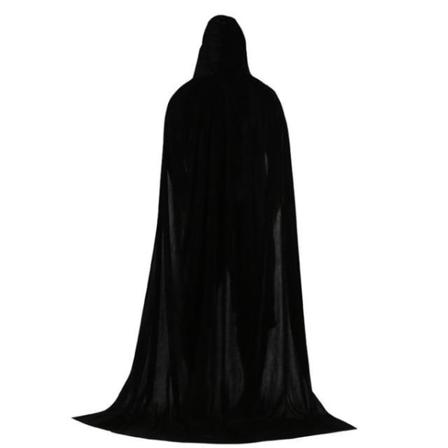 Halloween samettiviitta hupulla Black M