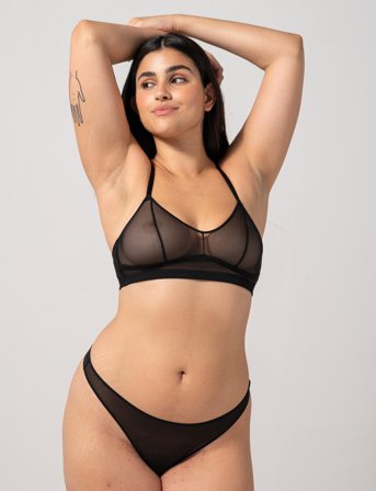 Understatement Underwear Lace Balconette - Black - XXL