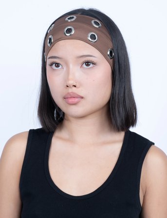 SUI AVA Eyelet Headband - Brown - ONE SIZE