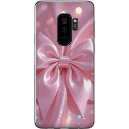Yhteensopiva Puhelinkuori Samsung Galaxy S9+ Vaaleanpunainen satiininauha - Elegantti hohtava nauha valotehosteilla