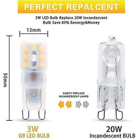 3W G9 LED Pære 6000K Dagshvid 20W Halogenækvivalent