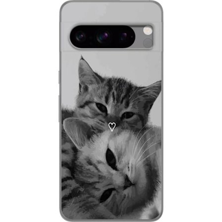 Kompatibelt Mobilskal till Google Google Pixel 8 Pro Katt Hjärta