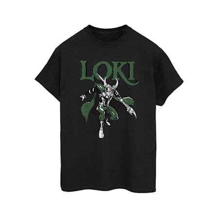 Marvel Dam/Damer Loki Scepter Bomull Boyfriend T-Shirt XXL Black XXL