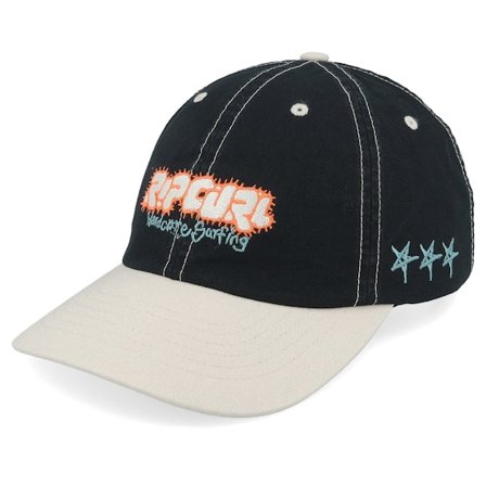 Rip Curl - Schwarz Unconstructed Cap - Raw Energy Art Black/White Dad Cap @ Hatstore
