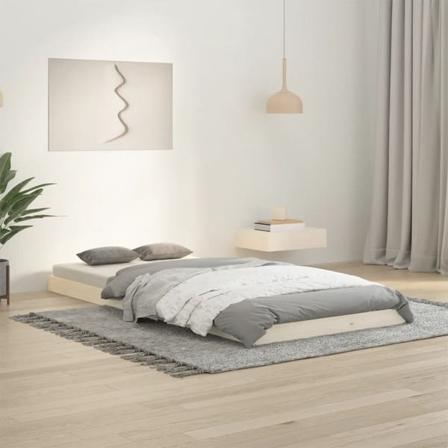 vidaXL Sängram vit 90x200 cm massiv furu Vit