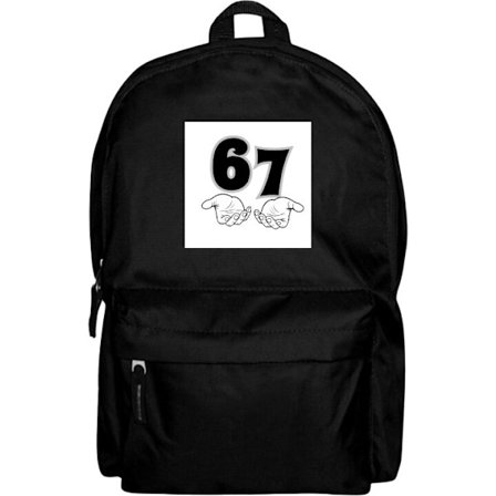 Ryggsekk for Barn | Lett og Praktisk 67 meme hender grafisk svart og hvit seks sju hender illustrasjon trendy moderne estetisk