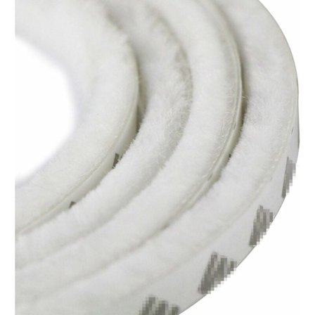 10m Selvklæbende Børsteliste Anti-støv Vindtæt til Vinduer og Mobile Døre, Bredde 9mm x Højde 23mm (tykkelse 23mm/(for 9-20mm), Hvid)