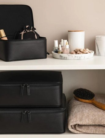 Organista Vegan Leather Packing Cube Set - Black - ONE SIZE