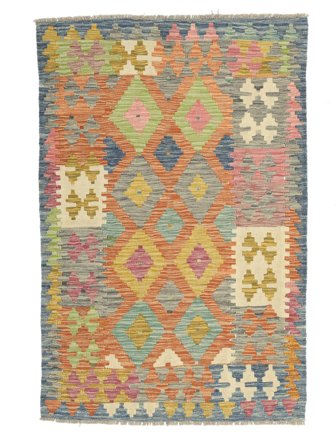 Tapis Kilim Afghan Old Style 101X146 Marron/Vert (Laine, Afghanistan)