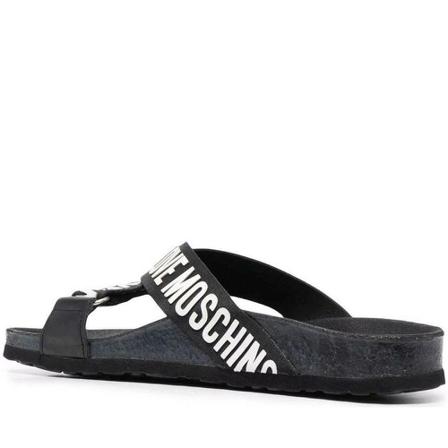 Love Moschino ner bia casual part-open mule , Zwart , Dames , Maat: 37 EU