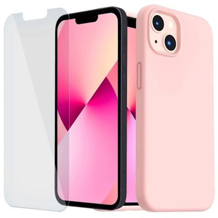 Tunt stötsäkert fodral för iPhone 13 mini (5,4") - Rosa - TPU-silikon - Enkel åtkomst - Skärmskydd